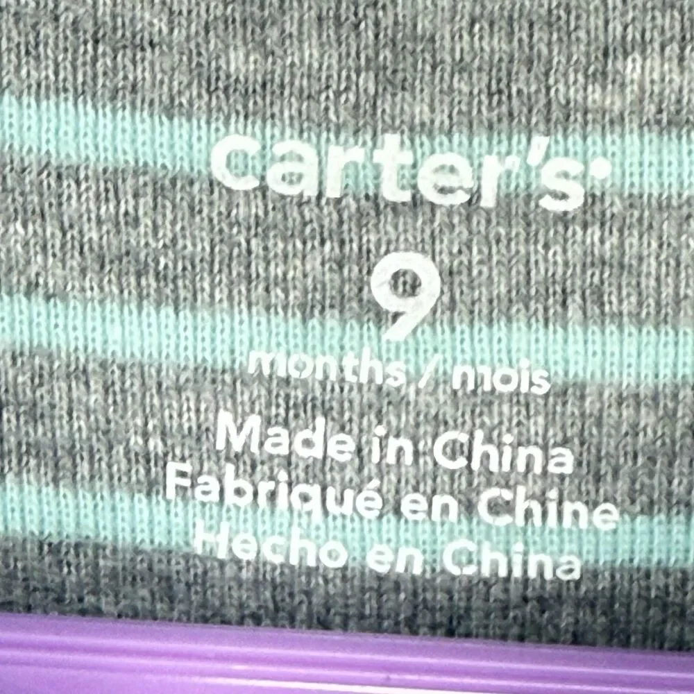 Carter's Girls Green Short Sleeve Bodysuit 9 Months